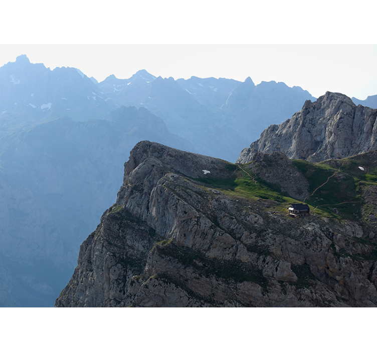 Bir uçurum ve dağlarda dağ duvar resmi - TenStickers