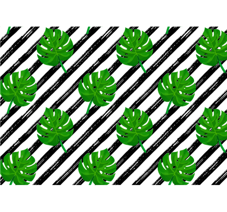 Tropikal yaprak deseni duvar reslim - TenStickers