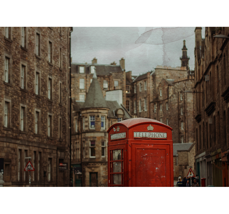 Londra duvar resmi - İkonik londra telefon kulübesi - TenStickers