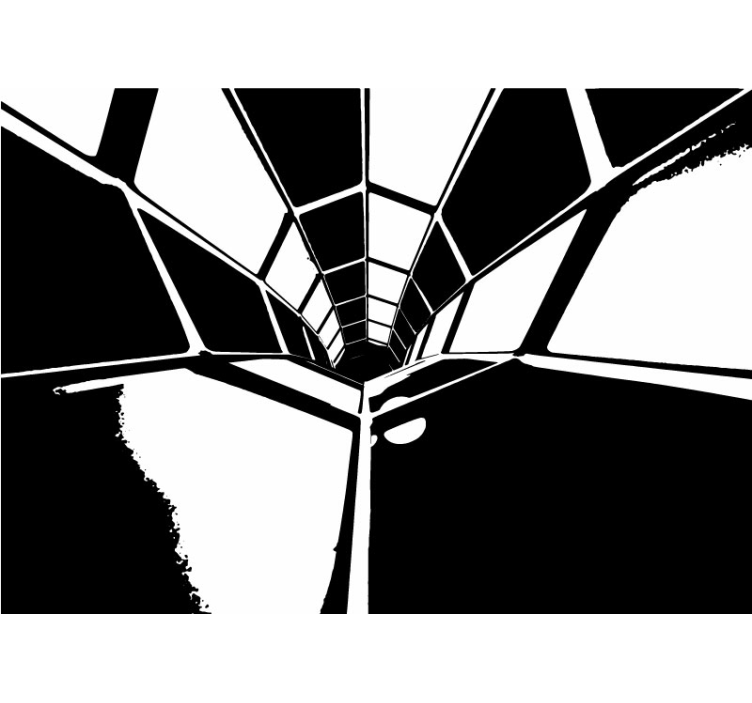 Geometrik perspektif görünümü soyut duvar resim - TenStickers