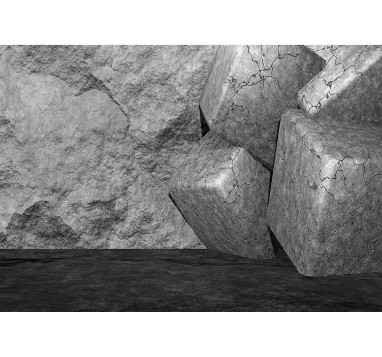 Taş duvar resim kırık taş bloklar - TenStickers