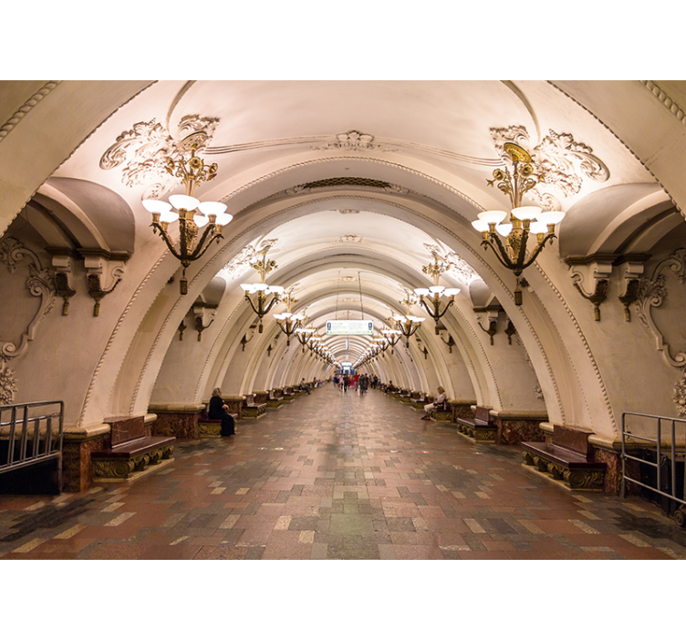 Büyük yeraltı geçidi şehir ve ülke duvar resim - TenStickers