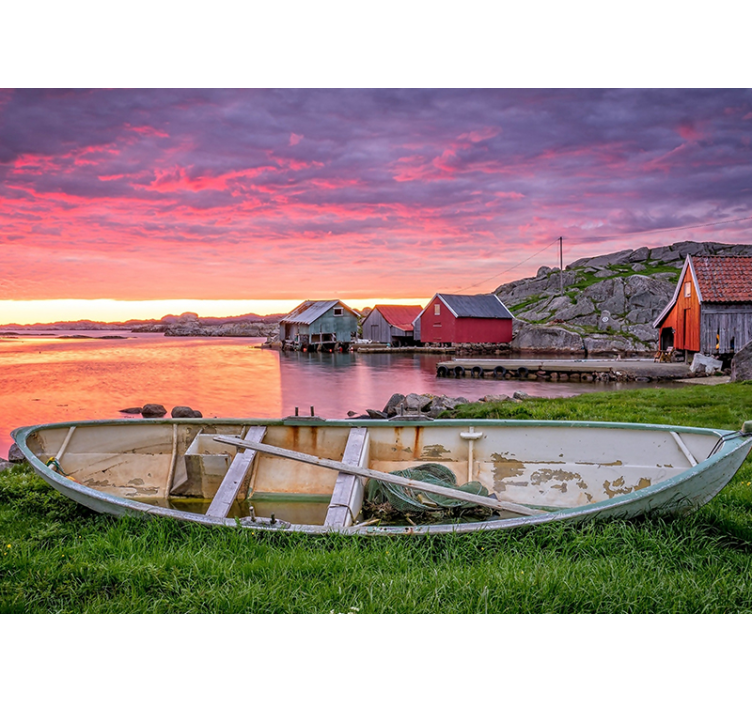 Manzara duvar resim - manzaralı kıyı köyü - TenStickers