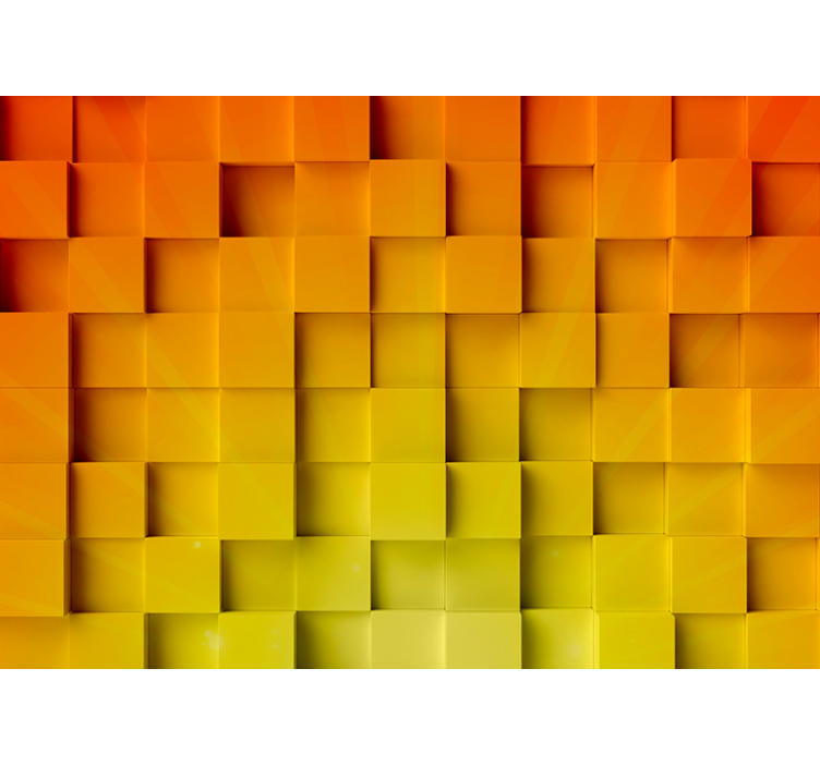 Turuncu geometrik mozaic 3d duvar resmi - TenStickers