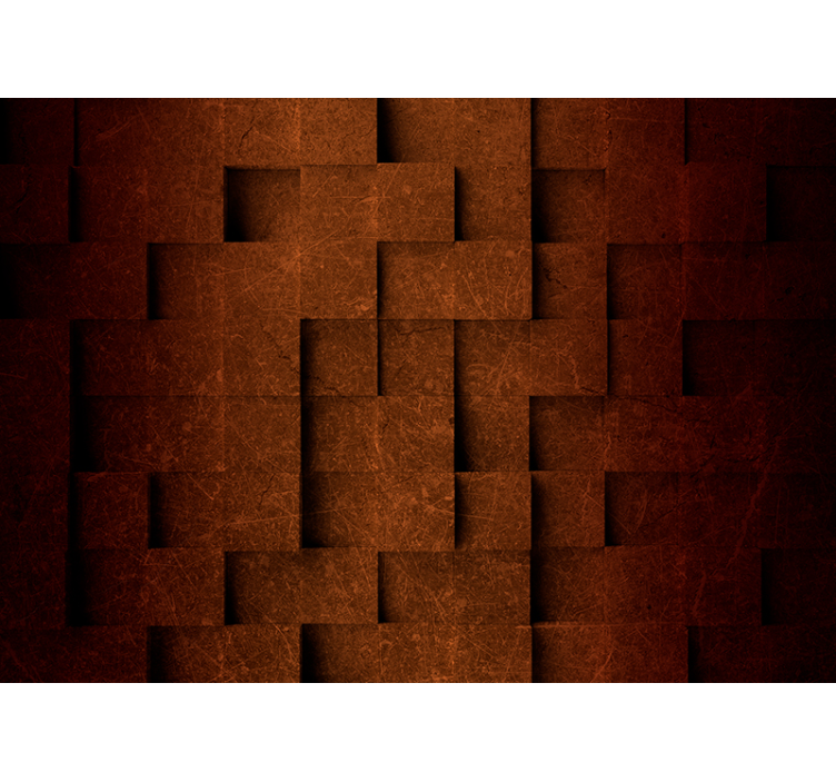 Kahverengi geometrik mozaik 3d duvar resmi - TenStickers