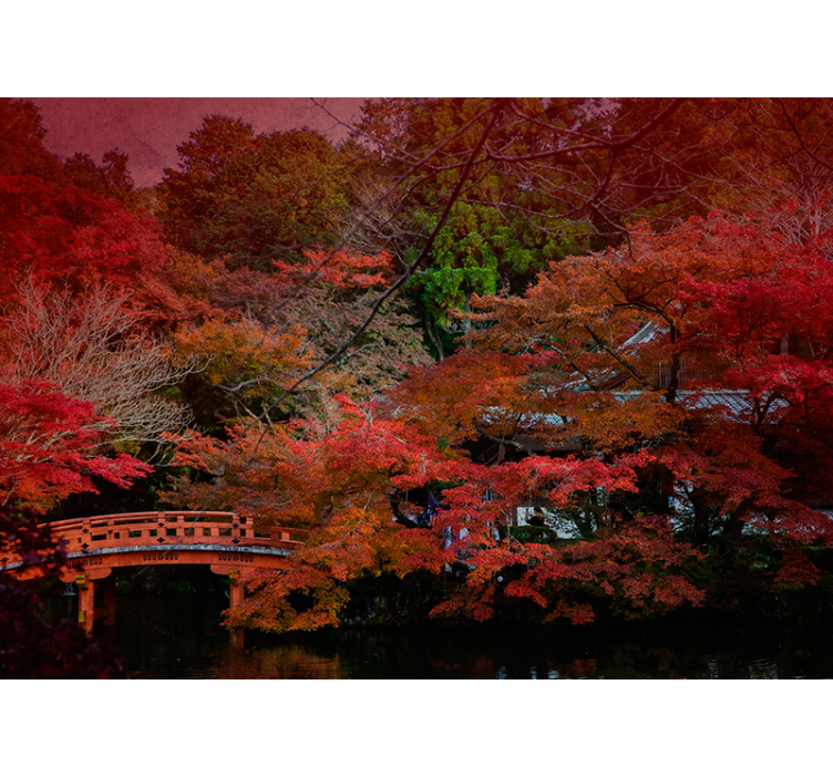 Japonya'da sonbahar doğa duvar resmi - TenStickers