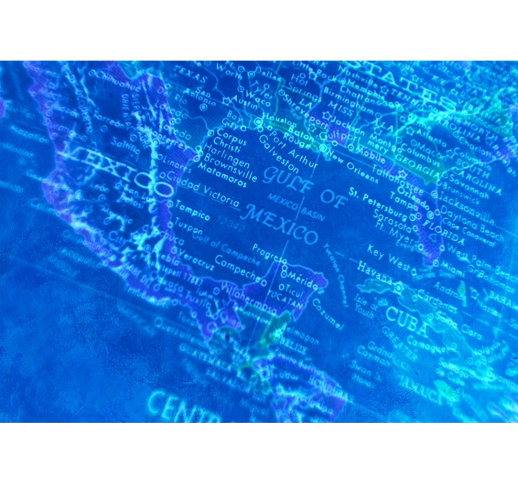 Coğrafi meksika dünya haritası duvar - TenStickers