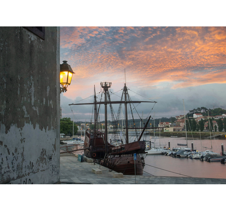 Demirli eski tekne duvar resmi - TenStickers