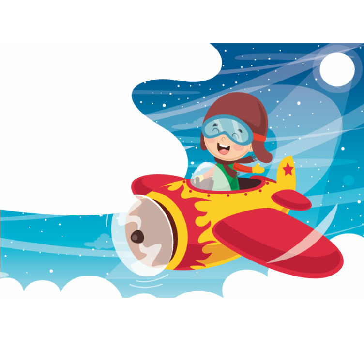 Havacılar ile çizim çocuklar duvar resimleri - TenStickers