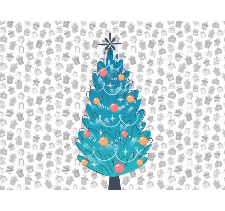 şenlikli hayvan buluşması Noel duvar reslim - TenStickers