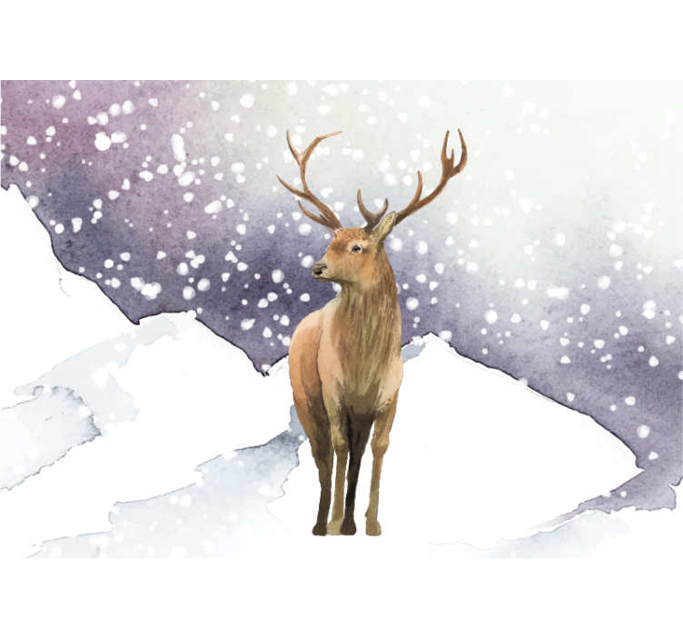 Karda geyik detaylı duvar resmi - TenStickers