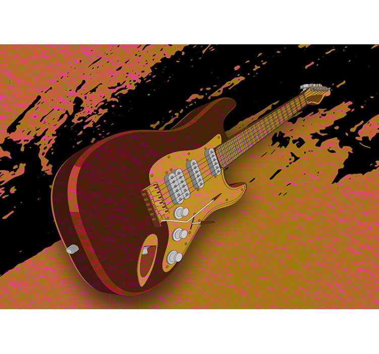 3d gitar "kentsel stil" eski duvar resmi - TenStickers