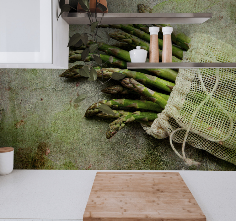 Bir çanta içinde kuşkonmaz mutfak duvar resmi - TenStickers