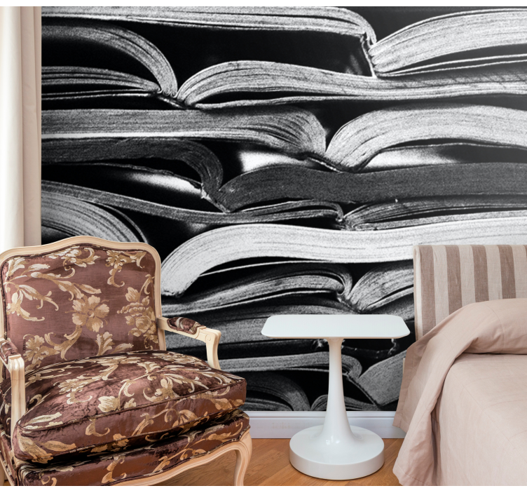 Açık kitap oturma odası duvar resmi - TenStickers