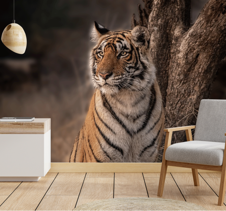 Ağaçta yatan kaplan duvar kağıdı - TenStickers
