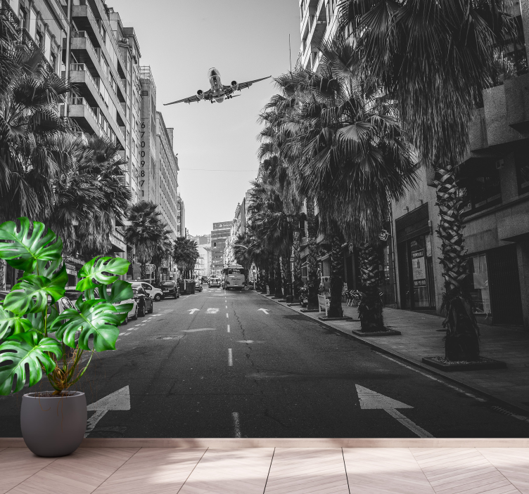 Araba ve uçaklar araba fotoğrafı duvar kağıdı - TenStickers