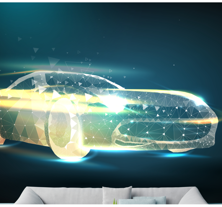 Araç duvar resim geometrik araç hareketi - TenStickers