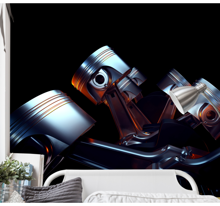 Araç duvar resim motor parça detayı - TenStickers