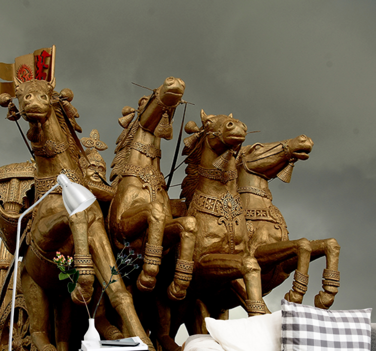 Araç duvar resmi - tarihi savaş arabası atları - TenStickers