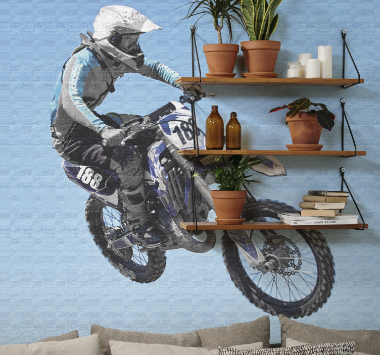 Ekstrem atlama motokros wallmural motosiklet - TenStickers