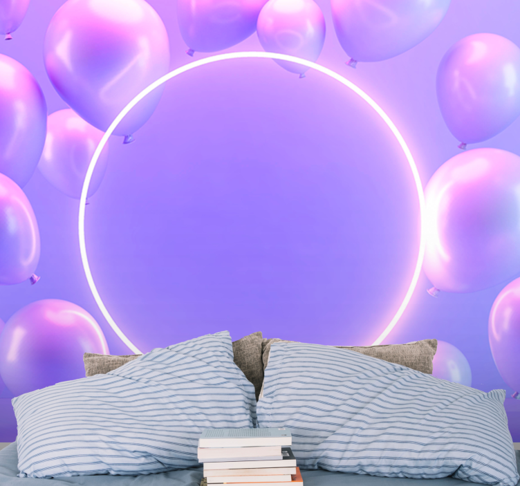 Aşk duvar resim - yüzen balonlar dairesi - TenStickers