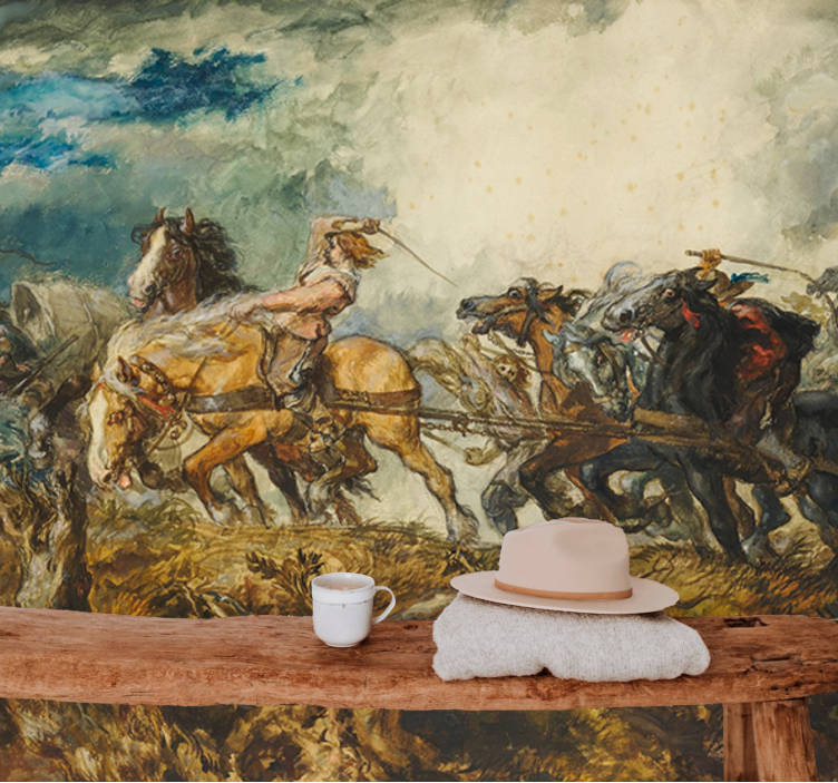 Atlı kaos klasik sanat duvar resim - TenStickers