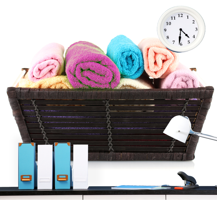 Banyo duvar resmi renkli rulo havlular - TenStickers