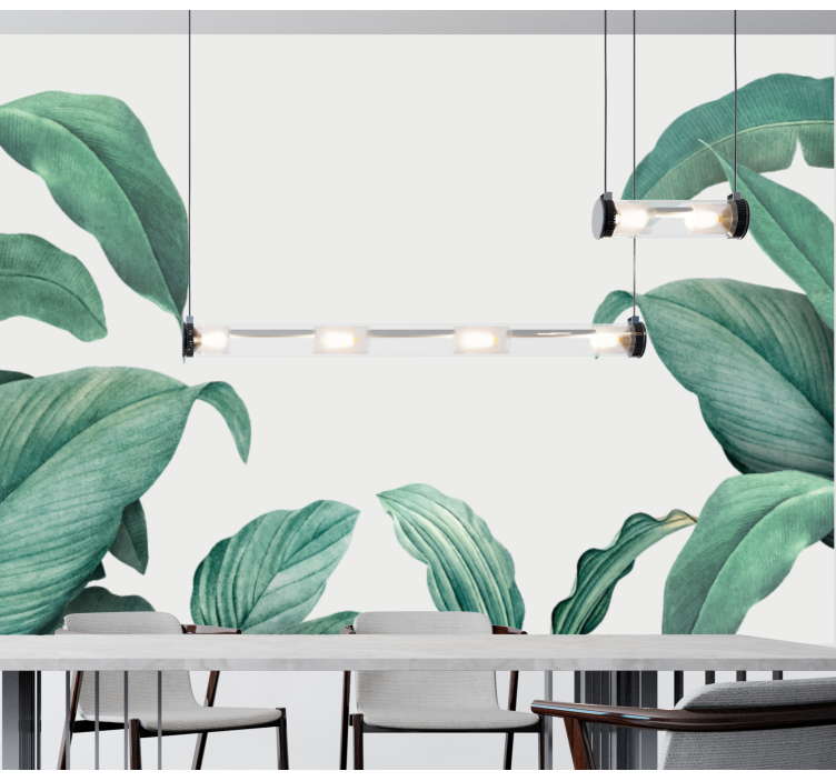 Beyaz arka planda yeşil ağaç duvar resmi - TenStickers