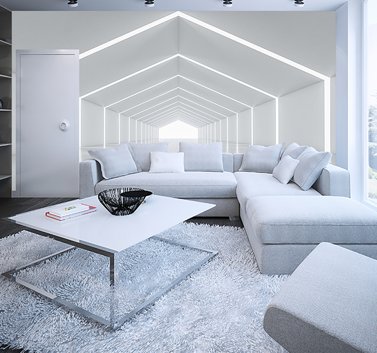 Beyaz tünel 3d duvar resmi - TenStickers