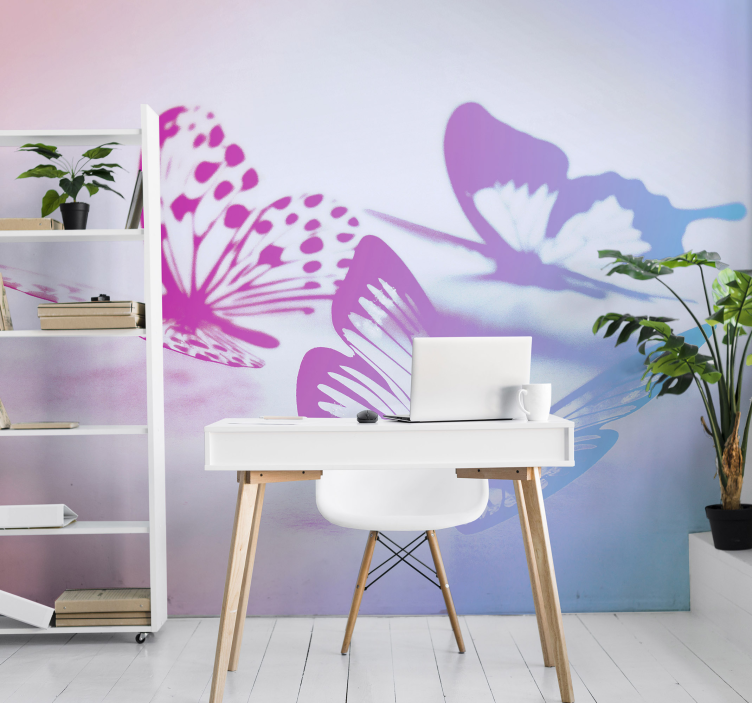 Iki renkli kelebekler hayvan duvar resmi - TenStickers