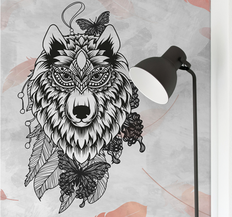 Tüylü bohem kurt modern duvar kağıdı - TenStickers