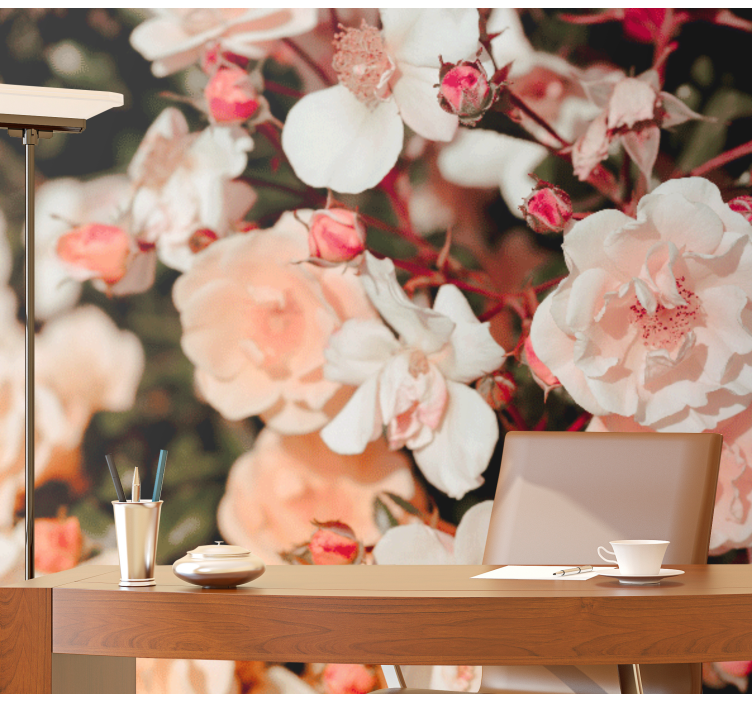 Çiçek duvar resim - açan gül yaprakları - TenStickers