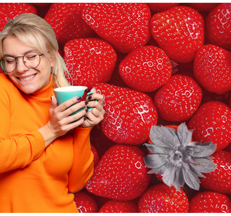 Çiçek duvar resim Çilek ve Çiçek - TenStickers