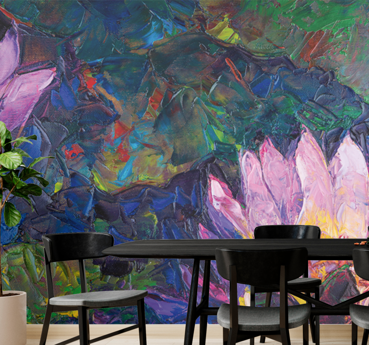 Çiçek duvar resim lotus Çiçeği soyut - TenStickers