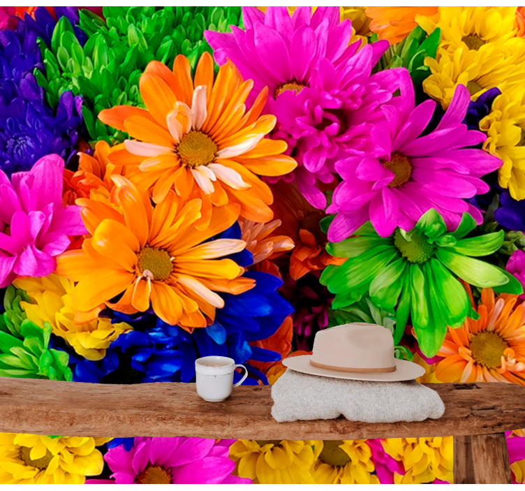 Çiçek duvar resim renkli botanik düzeni - TenStickers