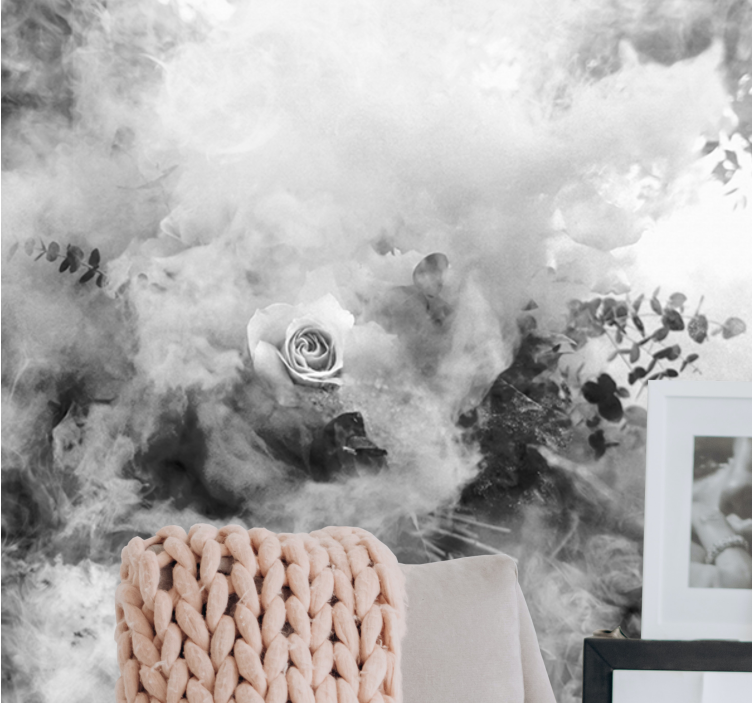 Çiçek duvar resmi - efsanevi beyaz gül - TenStickers