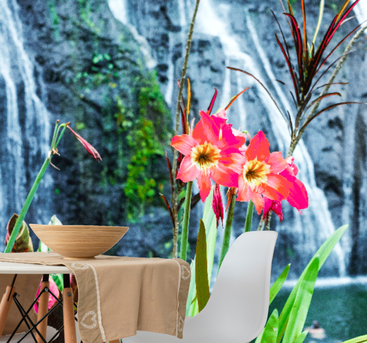 Çiçek duvar resmi pembe tropikal Çiçekler - TenStickers