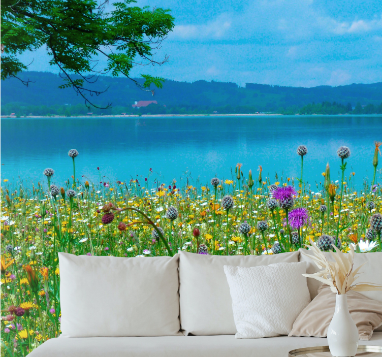 "cottagecore" bahar gölü doğa duvar kağıdı - TenStickers