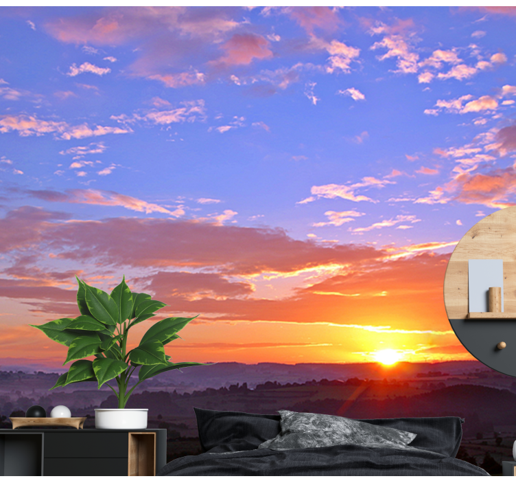 Dağ duvar resimlerine mavi bir ufuk - TenStickers