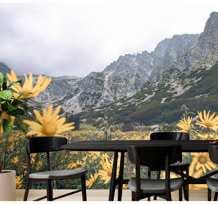 Dağlar ile bahar mevsimi duvar kağıdı - TenStickers