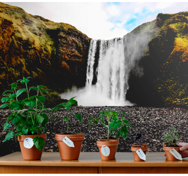 Güzel dağlar şelale duvar resmi - TenStickers