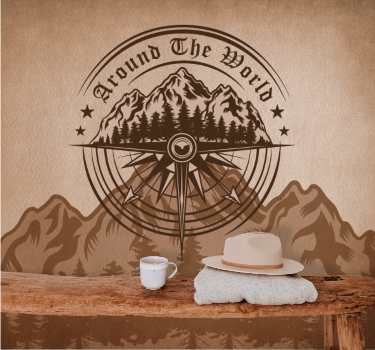 Damgalı dağ eski duvar resmi - TenStickers