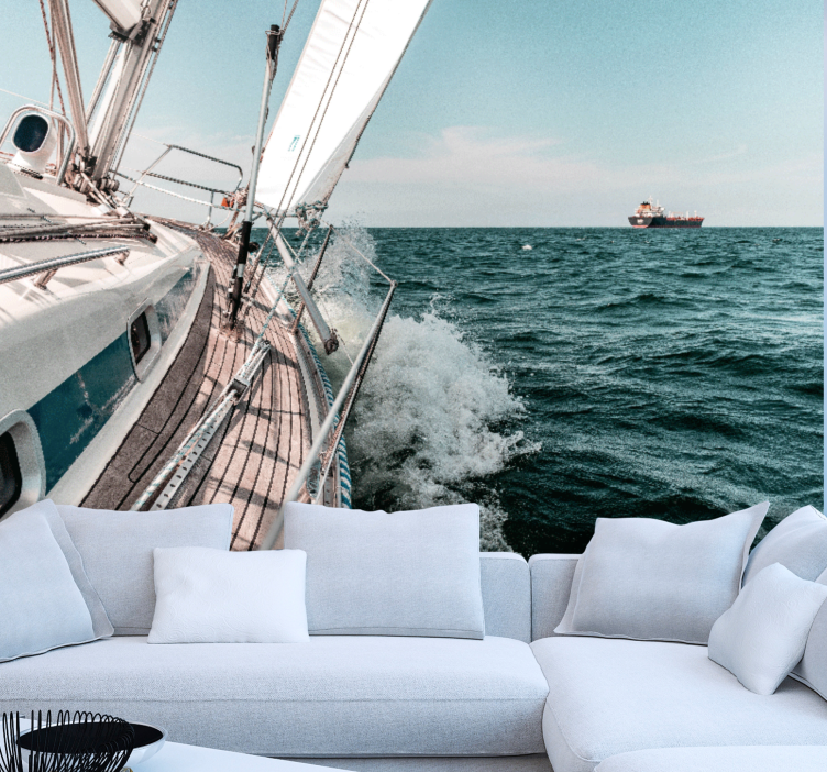 Deniz yat efekti 3d duvar kağıdı - TenStickers