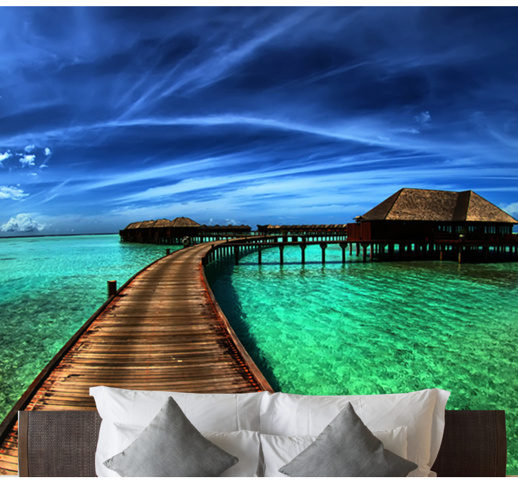 Deniz duvarının altındaki deniz adaları - TenStickers