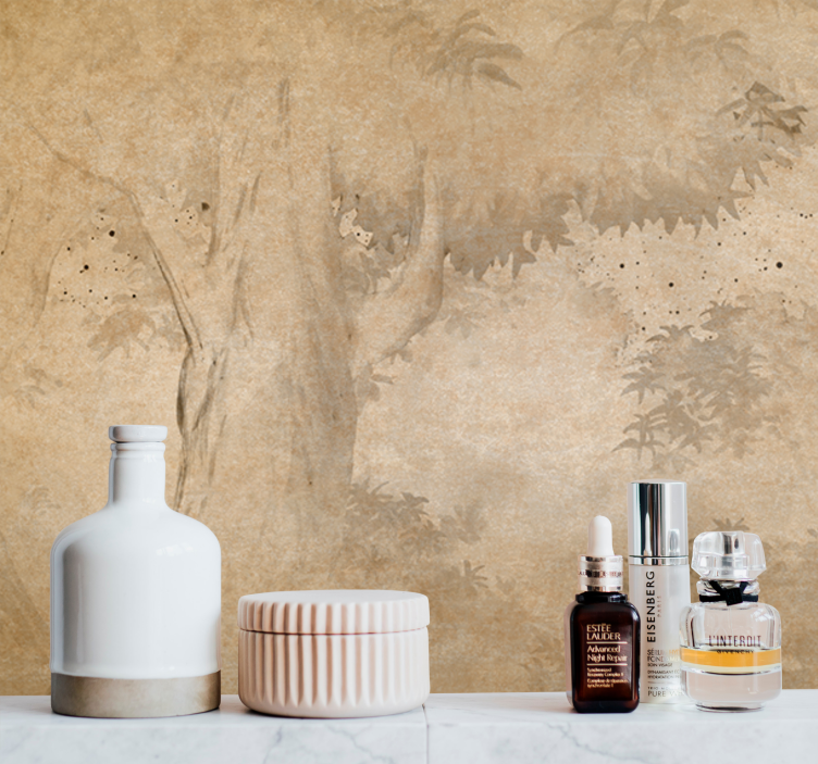 Doğa duvar resim - ağaç silueti arka plan - TenStickers