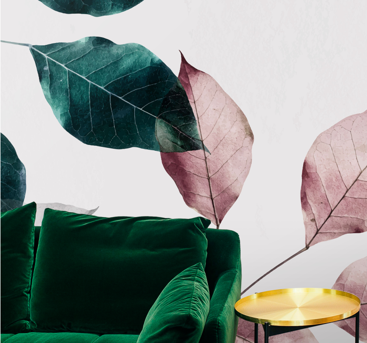 Doğa duvar resim - Şık yaprak unsurları - TenStickers