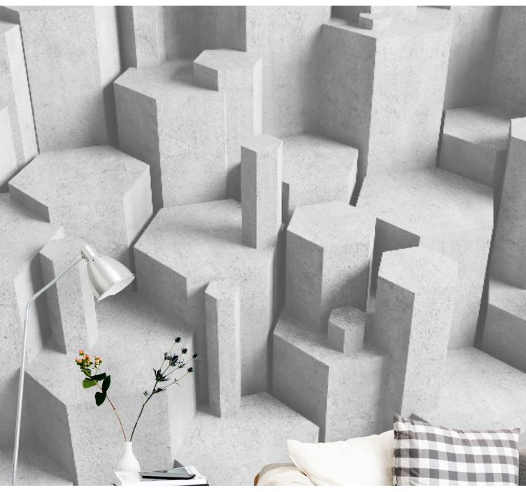 Doku ve desen duvar resim beton geometrik Şekiller - TenStickers