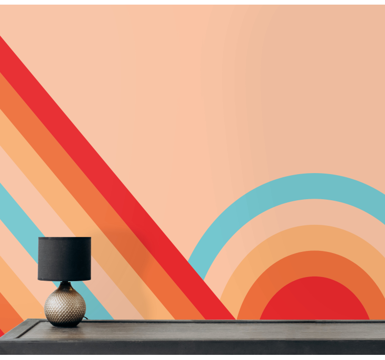 Doku ve desen duvar resim retro geometrik desenler - TenStickers