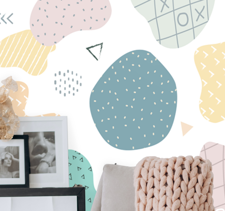 Doku ve desen duvar resim soyut desen şekilleri - TenStickers