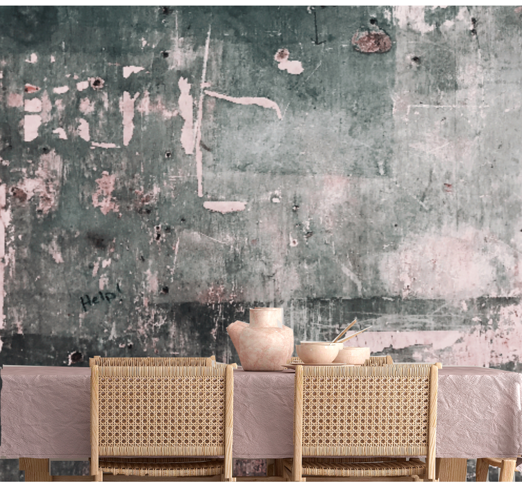 Doku ve desen duvar resim yıpranmış yüzey sanatı - TenStickers